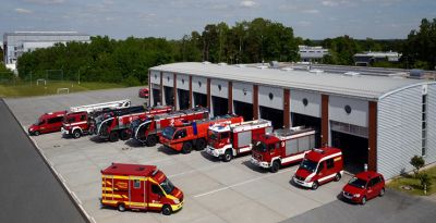 Werkfeuerwehr Flughafen Dresden - Wache und Fahrzeuge